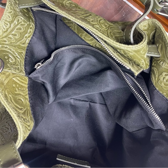 ISADORA green Italian leather bag - Picture 5 of 11